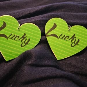 Lucky Brand Green Heart Earrings